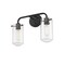 Z-Lite Delaney 2 Light Vanity, Matte Black & Clear 471-2V-MB - alternate 2